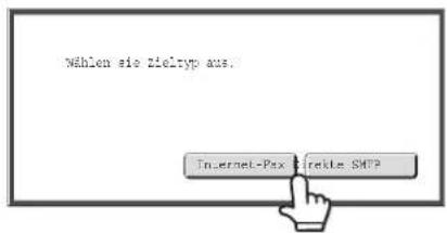 Wählen sie Zieltyp aus. Internet-Pax Freckte SMTP