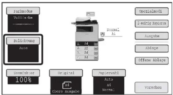 Parkmodus Veilfliche Belleichtung Auto Konzinktor 100% Original A4 Öbere Ausgabe Papierwahl Auto A4 Normal Normal A4 1. A4 2. A5 3. A6 7. A7 Spezialmodi 2-setzt Kopieren Ausgabe Ablage Offene Ablage Vorschau