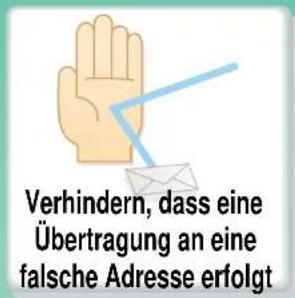 Verhindern, dass eine Übertragung an eine falsche Adresse erfolgt