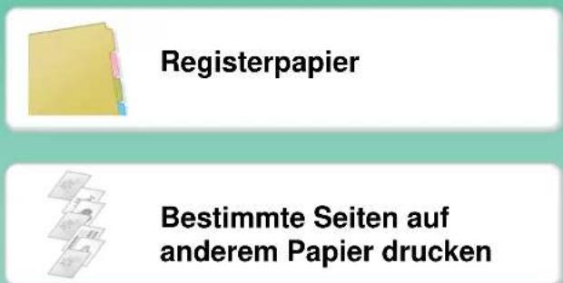 Registerpapier Bestimmte Seiten auf anderem Papier drucken