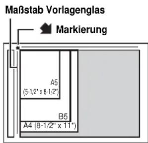 Maßstab Vorlagenglas Markierung A5 (5-1/2" x 8-1/2") B5 A4 (8-1/2" x 11")