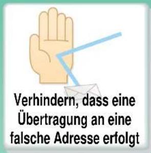 Verhindern, dass eine Übertragung an eine falsche Adresse erfolgt