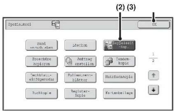 Spezialmodi (2) (3) 0X Band versch. eben Ibachon Coppielsi® -Map. Eboechtire Kopfiron Auftrag eratellen Tandem- kopie Deckblattu- einfOgemodus Polienrems- blAttor Mahrtechnoyle Buchkopie Regulator- Kopie Ke-Lenbellage