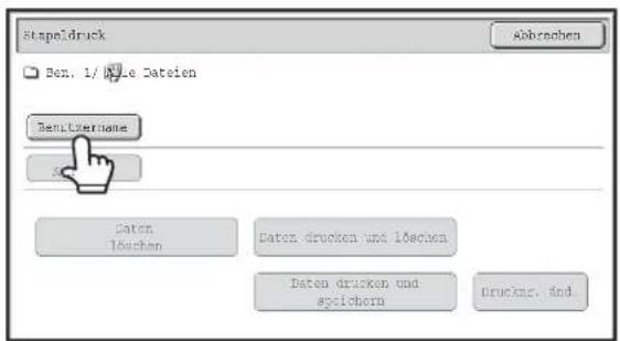 Stapeldruck Ben. 1/02e Dateien BemLthername Bem Daten löuchen Daten drucken und löuchen Daten drucken und epichorn Drucknr. sind