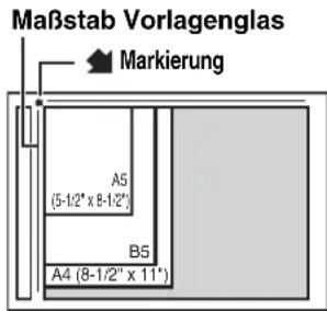 Maßstab Vorlagenglas Markierung A5 (5-1/2" x 8-1/2") B5 A4 (8-1/2" x 11')