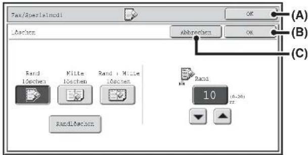 Fax/Aberlsincd1 OK (A) Abbrücken (B) (C) Band 10/6chen Mitte 10/6chen Rand + Mitte 10/6chen Band 10 (0-20) πz Rand/8eachen