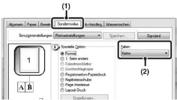 (1) Algemein Paper Enwelt Sondermodus ib-Handling Wasserzeichen Bonutzgecinstellungen Werkaestinstellungen Speichem Standard Spezelle Option Normal 1. Sete anders Folienbronnblatter Durchschnittskopie Registersetten-Papierdruck Kapitokinschube Page Interleave Layout-Druck Einstellungen Eaten: Keine (2)