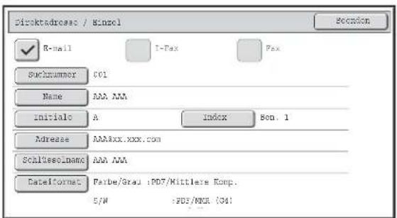 Direktadresser / Einzel R-mail I-Pax Fax Suchnummer DOI Name AAA AAA Initialo A Index Bon. 1 Adressa AAAxx.xxx.com Schlüsselname AAA AAA Dateformet Parbe/Grad :PD7/Mittlere Komp. 5/W :PD7/MER (G4)