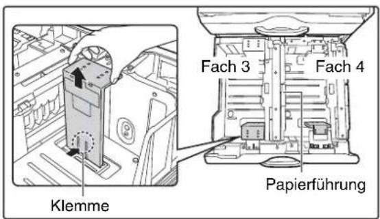 Klemme Fach 3 Fach 4 Papierführung