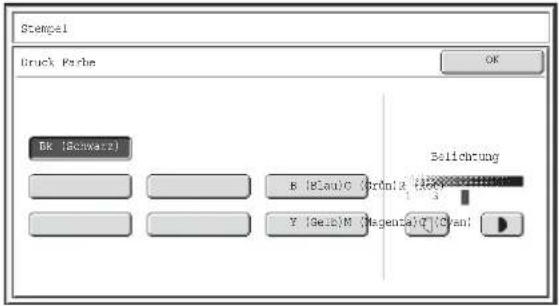 Stampel Druck Parbe OK Bk (Schwarz) B (Blau)C (Brün):A (Rack) Y (Gelb)M (Hagerie)Y (Oyan) Beilichung