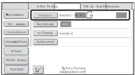 I-Pax PC-Scan USB Sp. ScanPaxScannen Aurassbuck Original Scanner: Standard A4 Dir. senden Bezeichnung Auto Alteradresse Auflösung Standard Acreserpraturung Spezialmodi Ablage Offene Ablage Vorschau Auto-Berpfang faxspicher:200%