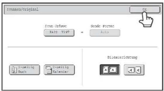 Scanocn/Original Scan Order X420 Y597 Sonde Format Auto Scan Order Bildauerichung
