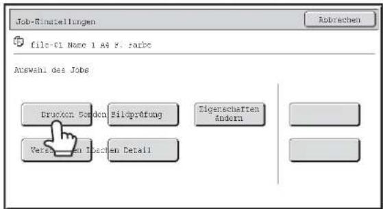 Job-Rinstellungen file-01 Name 1 AG F. farbe Abrechen Auswahl das Jobs Drücken Sorden Filaprufung Eigenschaften ändern Verka den Tizen Detail