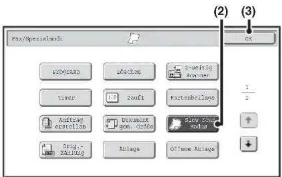 Pax/Spezialmodi Programm Lbachon Z-seitig Scanner Timer 1/2 Zauf1 Kartonbeilage Auftrag erstellen Dokument gem. Or30e Slow Scan Modus Orig.-Zäulung Ablage Offense Ablage (2) (3) CX 1/2