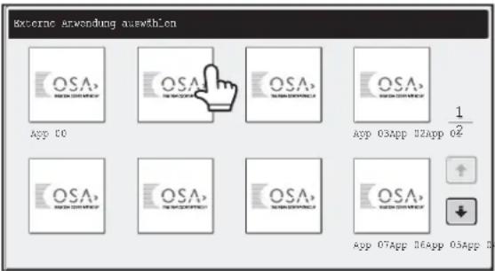 External Arwondung auswählen OSA App 00 OSA App 03App 12App 02 OSA App 07App 16App 05App 0