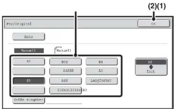 Pax/Original Auto Menu11 Menu11 A5 B5R B4 A4SR A3 B5 A4R Langformat 216x343216x40 OróRe singles; (2)(1) OK