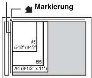 Markierung A5 (5-1/2" x 8-1/2") B5 A4 (8-1/2" x 11')