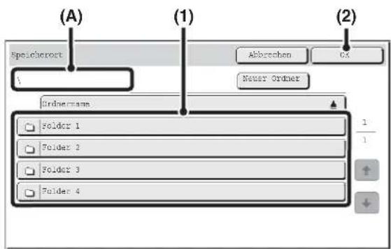 (A) Speicherort Abbrachen CS Neuer Order (1) Ordernname Folder 1 Folder 2 Folder 3 Folder 4 1 1