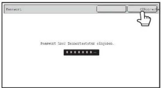 Kennert OK Passwort über Kennertastatur eingaben. OK
