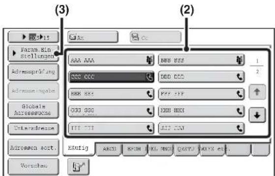 (3) (2) Param. Ein Stellungen AAA MIA BRR 855 1 Adressprüfung GSS CCC DDD DCC 2 Adressingabe BRR 803 RPP .FF GSS 806 EHH HHI Unteradresse ITT .TTI JIT 250 Adressen sort. Häufig ABCD KSH UKI MNG CASTU MOYA eIF. Vorschau