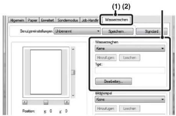 (1) (2) Wasserzeichen Benutzereinstellungen: Unbenannt Speichem... Standard Wasserzeichen Kere Hinzufügen... Loschen Text: Bestleiten... Bildgempel Kere Hinzufügen... Loschen
