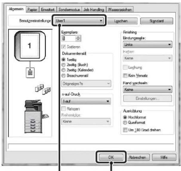 Algemein Papier Erweitet Sonderräume Job Handling Wasserzeichen Benutzereinstellungen User1 Loschen Standard 1 Exemplare Soliden Dokumenterstil 1seitig 2seitig (Buch) 2seitig (Kalender) Brochurenstil Originalpro?e Finishing Bindungsgede: Linka Heizen Keine Loghung Kein Versatz Fand wechseln: Keine Einstellungen... n-auf-Druck 1-auf Rahagen Reihentölge: Keine Ausrichtung Hachformat Queformat Um 180 Grad drehen OK Abbrechen Hiffe