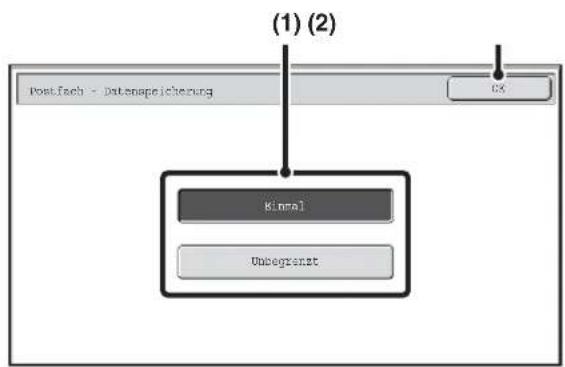 (1) (2) Postfach - Datenpreicherung 05 Einmal Unbegrenzt