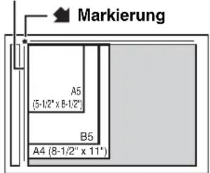 Markierung A5 (5-1/2" x 8-1/2") B5 A4 (8-1/2" x 11")