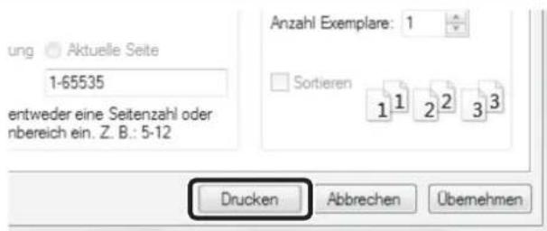 ung Aktuelle Seite 1-65535 entweder eine Seitenzahl oder nbereich ein. Z. B.: 5-12 Anzahl Exemplare: 1 Sortieren 1 1 2 2 3 3 Drucken Abbrechen Übemehmen