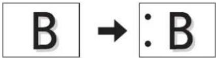 B → : B