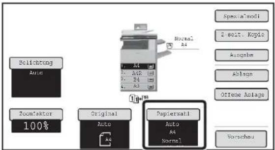 Belichtung Auto Zoomfaktor 100% Original Auto A4 Papierzahl Auto A4 Normal Normal A4 A3 A3 A2 A1 Spexia'modi E-selt, Kopio Ausgabe Ablage Ottene Ablage Vorschau