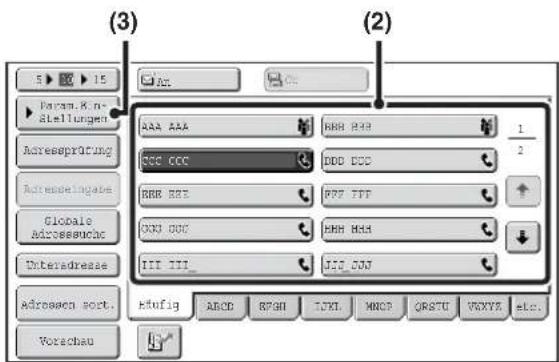 (3) (2) Param.Kn- stellungen AAA AAA RRB RER 1 Adressprüfung CCC CCC DDD DCD 2 Adressbelangte RRB RER RZT TTP Globale adressuche CKX.000 RRH RER Hieradresse III III_ JID JOW Adressen sort. Efufig ABCD BPCH TXL MNCP ORSTU VEXYS etc. Vorschau