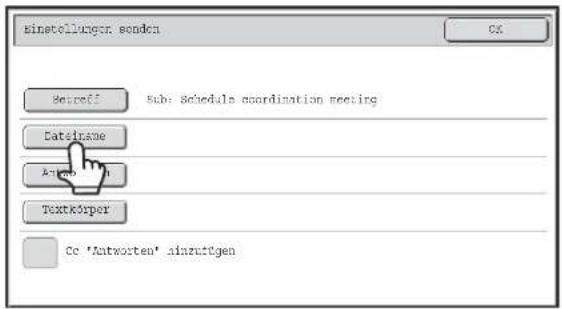 Einstellungen senden Getreff Sub: Schedules coordination meeting Datelname Auto Textkörper Cc 'Antwerten' ainzußgen