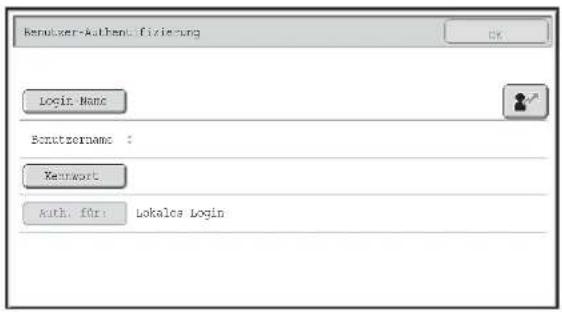 Kenutzer-Authen-fizierung Login Name Sonutsname : Kesnwort Auth. für: Lokales Login