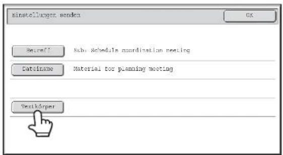 kinstellungen senden Betreff Sub: Schedule coordination meeting Datainame Material for planning meeting Textkörper