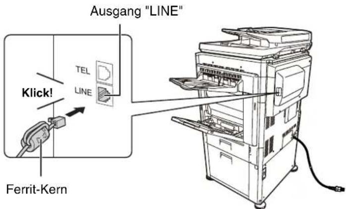 Ausgang "LINE" Klick! TEL LINE Ferrit-Kern
