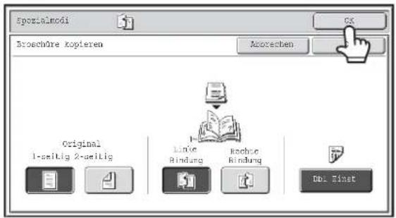 Specialmodi Brochöre Kopieren Anzoechen Original 1-seitig 2-seitig Links Hindung Rachte Hindung Db. Einst