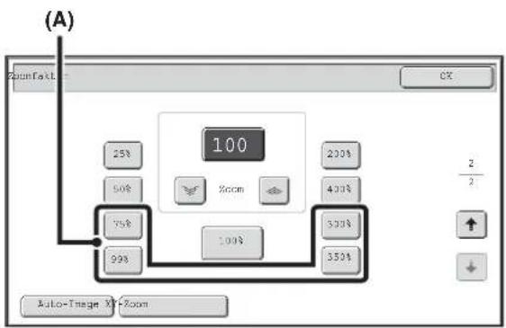 (A) ZoomTask 25% 50% 75% 99% Auto-Image X+Zoom 100 200% 400% 300% 350% CX 2 2