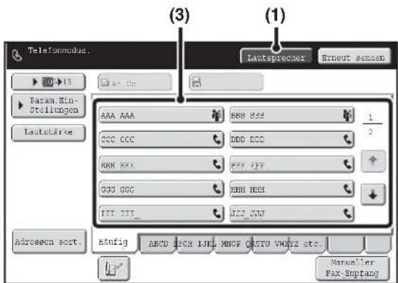 Telefonmodus. Lautsprecaer Erneut semien (3) (1) Faraan Ein- Stellungen LauteLärke AAA AAA BBB 255 CCC CCC DDD ECD RBB RBS PPP PPP G3J GGC BBB HGH IIT IITI JCI JNJ Adrosen sort. Eündig ABCD ECON LJKL MNOF OESTU VMNIZ etc. Manueller Fax Emptany