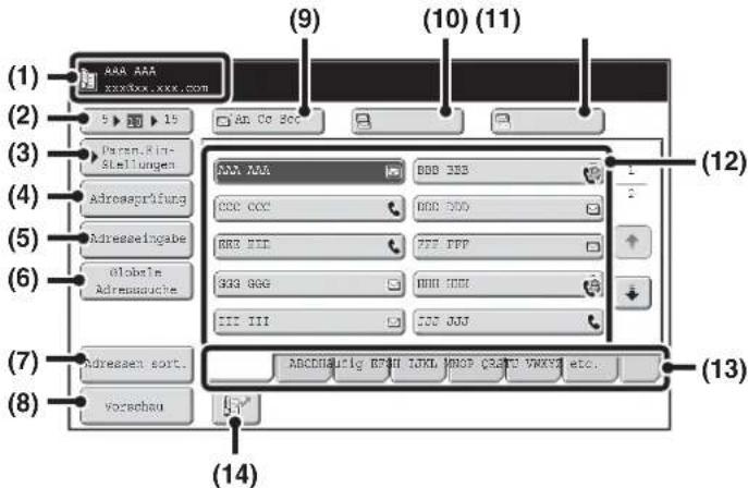 SHARP MX-M564N - ADRESSBUCHBILDSCHIRM - 1