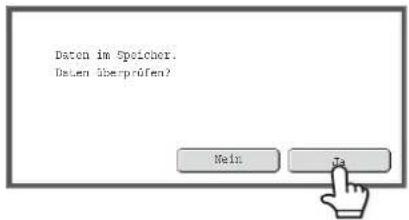 Daten im Speicher. Daten überprüfen? Nein Ja