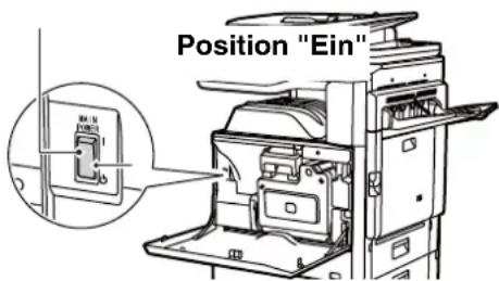 SHARP MX-M564N - SICHERSTELLEN, DASS DER HAUPTSTROMSCHALTER IN DIE POSITION "EIN" GESCHALTET IST - 3