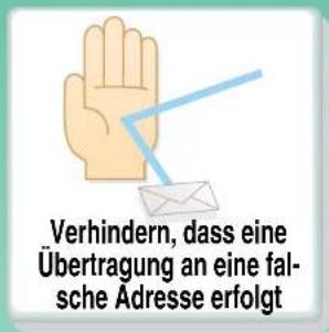Verhindern, dass eine Übertragung an eine falsche Adresse erfolgt