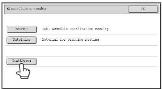 Einstellungen senden OK Betreff: Terminkoordination Dateiname: Material für Planungssitzung Textkörper