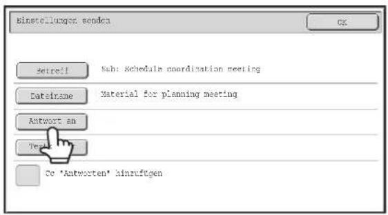 Einstellungen senden OK Betreff: Sub: Schedule coordination meeting Date/Time Material for planning meeting Antwort an Verteiler Cc 'Antworten' hinzufügen