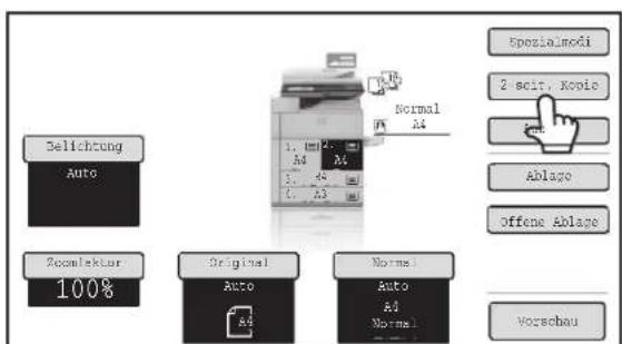 Belichtung Auto Zoomfaktor 100% Original Auto Normal Normal A4 A3 A2 A1 A0 A3 Spezialmodi 2-seit. Kopie Ablage Offene Ablage Vorschau