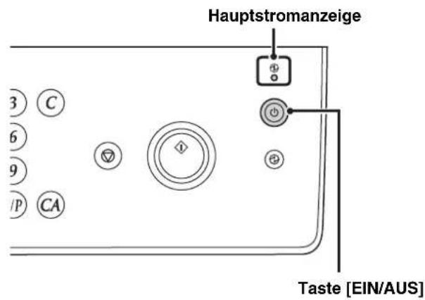 Hauptstromanzeige 3 C 6 9 #/P CA Taste [EIN/AUS]