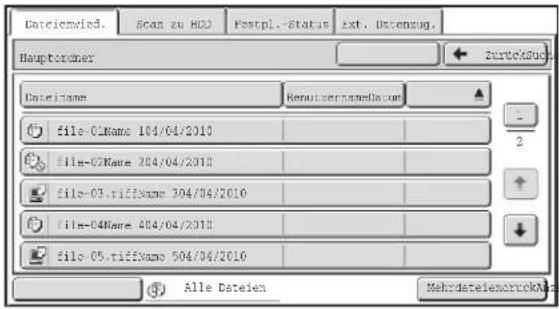 Dateiemeid. Scan zu HDJ Postpl.-Status ext. Datenzug. Hauptzender Dateiames RemutzernameDatum file-01Name 104/04/2010 file-02Name 204/04/2010 file-03.rizfName 304/04/2010 file-04Name 404/04/2010 file-05.rizfName 504/04/2010 Alle Dateien MahydateienxarrckAms