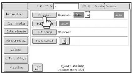 I-Fax/PC-Scan USB Sp. ScanFaxScannen Adressbuch Original Scannen: Sendkey: M4 Auto Direkt senden Sor Auto Unteradresse Auflösung Standard Adressprüfung Spezialmodi Ablage Offene Ablage Vorschau Auto-Empfang Faxspeicher: 100%