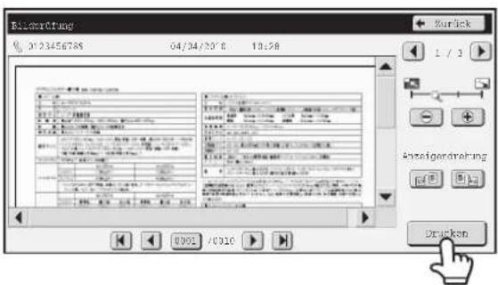 E-Übertrag 30°23456785 04/04/2010 13:58 Zurück 1 / 3 Anzeigendrehung Drücken